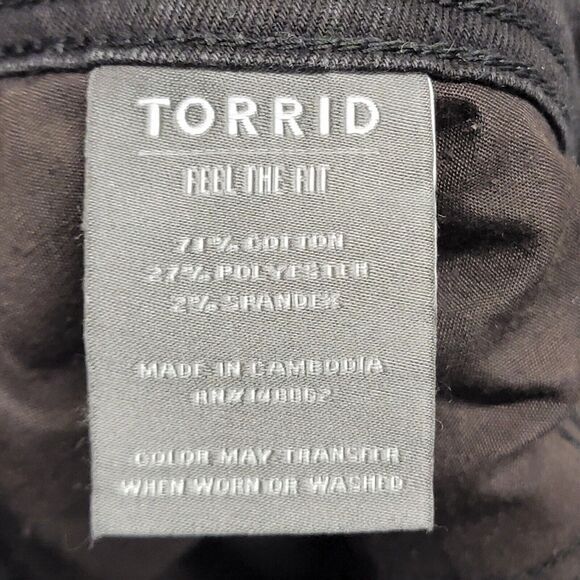 Torrid Women’s 16S Luxe Slim Boot Super Stretch Denim Black Jeans - Picture 3 of 12